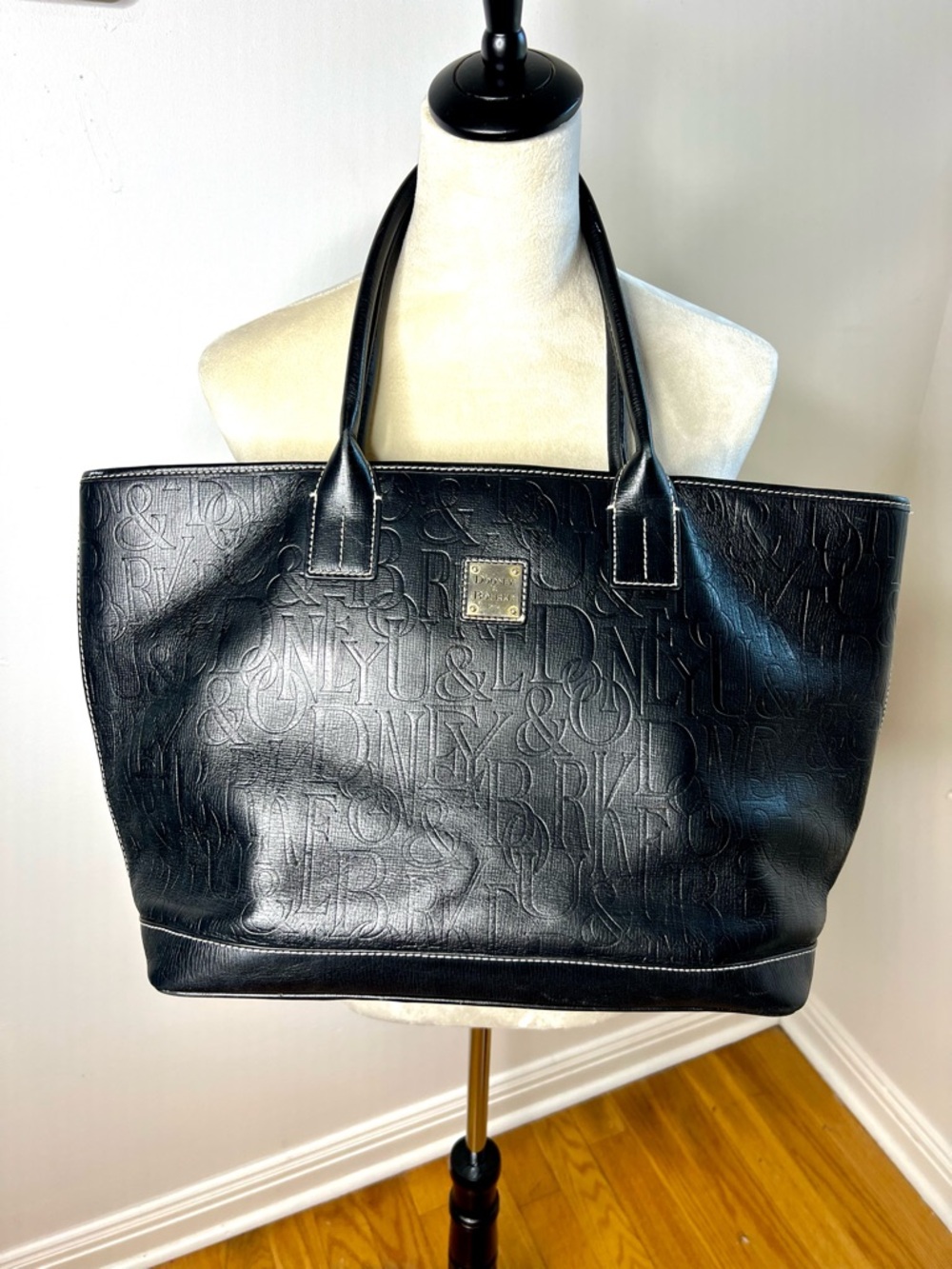 Dooney & Bourke Black Embossed Leather Tote